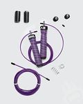 Burnlab Pro Power Plus Skipping Rope - Anti Slip, Adjustable, Ball Bearing Design for Gym, Crossfit, Double Unders, Speed Jumping, Boxing, Cardio and Weight Loss - for Men and Women (Purple)