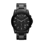 Armani Exchange Watch for Men, Quartz Chronograph Movement, 45 mm Black Stainless Steel Case with a Stainless Steel Strap, AX2093