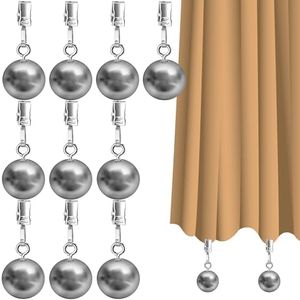 10 Pack Heavy Duty Curtain Weights for Outdoor, Stainless Steel Drapery Clip Keepping Curtain Panel Straight, Keep Outdoor Curtain Flag from Waving, Help Weigh Down Sun Curtain Tablecloth Garden Flag