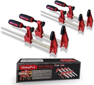 HimaPro 12 Inch Bar Clamp Set, 4 Pack 600 lbs Load Limit Medium Duty Quick Release Steel F Clamp, Ideal for Woodworking, Metalworking, and DIY Projects