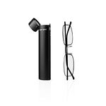 Slim Portable Reading Glasses | Lightweight Black Frames with Slimline Tubular Case - Designed For Men and Women On-The-Go by eye-spec (2.00)