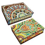 Lebartm 2Pcs DIY Diamond Art Painting Jewelry Box Mandala Large Capacity Organizer Storage Box Special Shaped Crystal Rings Necklace Bracelet Gift Case for Women Girls Desktop Ornament