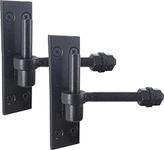 IRONTITE® 2 Pack Heavy Duty Gate Hinges with 12mm Pin and 12mm x 100mm Gate Eye Bolts, to Suit Wrought Iron Gates and Wooden Gates. Black Gate Hinges Hook On Plate Hinge Pins.