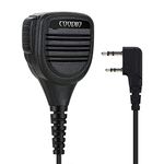 COODIO Remote Lapel Microphone Shoulder Speaker Mic Heavy Duty [IP54 WaterProof] Compatible with 2 Pin Kenwood Radio