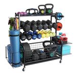 STUFFSTASH Dumbbell Rack, Heavy Duty Weight Rack for Home Gym with Extra Strong Sheet Steel Shelf and Base, Home Gym Storage Weight Rack for Home Gym Dumbbells, Kettlebell Rack, Yoga Mat Storage Rack,