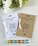 CHILDRENS WEDDING ACTIVITY BOOK WITH RIBBON BROWN | WHITE A6