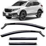 CLIM ART in-Channel Incredibly Durable Rain Guards for Honda CR-V (CRV) 2017-2022, Original Window Deflectors, Vent Deflector, Vent Window Visors, Dark Smoke Car Accessories, 4 pcs - 617226