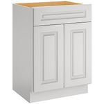 LOVMOR 24" Bathroom Vanity, Kitchen Base Cabinet, Single Sink Storage Unit, Pedestal Sink Storage Cabinet, Large Capacity for Laundry Room, Kitchen, Shower Room & Utility Room, Dove