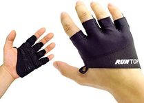 RUNTOP Workout Gloves Weight Lifting Grips with Silicon Padding Exercise Gloves Perfect for Women Men Cross Training WODS Weightlifting Bodybuilding Powerlifting Gym Fitness (Space Black, XL)