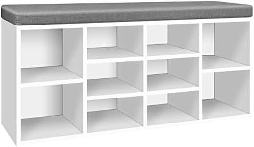 Artiss Shoe Rack Bench, Wood Storage Cabinet Organiser Benches Seat Drawers Shelf Organizer Home Decor Indoor Outdoor Bedroom Hallway Furniture, Durable and Strong White