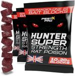 Pest X Pro Hunter – Rat Poisoning Super Strength, 3 × 200 g Sachets, Professional Rat & Mouse Killer Bait, Indoor & Outdoor Rodent Control with Bromadiolone
