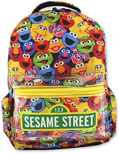 Sesame Street Gang Elmo Boys Girls Toddler 16 inch School Backpack (One Size, Multicolor)