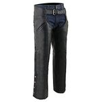 Milwaukee Leather Chaps for Men's Black Leather Slash Pocket- Snap Out Thermal Lined Motorcycle Riders Chap- SH1103-4X-Large