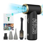 KiCA Compressed Air Duster + Vacuuming Accessory - 101000RPM Rechargeable Electric Air Duster Fan for Computer&Keyboard, Portable Jet Dry Blower for Car, Metal Shell - JetFan 2 KIT