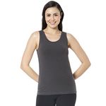 Amante Women's Solid Regular Fit Vest (LIN76801_Grey Pinstripe