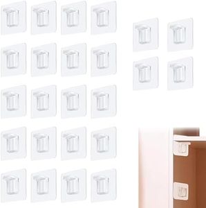 Supports d'étagères Autocollants, Chevilles de Support d'Étagère, 24 Pièces Transparent D'étagère Supports Adhésifs, Supports muraux adhésifs sans perforation, Adhésifs Support