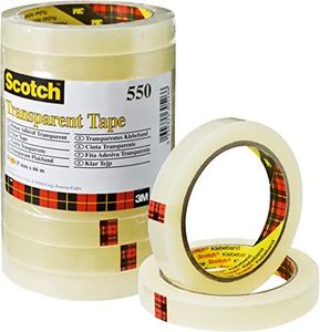 3M Scotch Nastro Adesivo Trasparente Acrilico, 15 mm x 66 m, 10 Pezzi