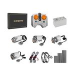 MISINI 22 Pieces Technology Power Functions Set, Including 1XL/1L/1M/1 Servo Motors kit (RC/APP,Parts Shaft Cross), Remote Control Battery Box, Extension Cable Light Cable