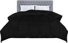 Utopia Bedding Lightweight 4.5 Tog Single Size Duvet with Corner Tabs, Microfiber Soft Breathable Duvet, Box Stitched Down Alternative Quilt 135x200 cm (Black)