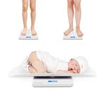 Baby Scales, Baby Weighing Scale, Infant Scale Weight Digital, Pet Scale, Newborn Baby Scale with Hold Function, Blue Backlight, Weight(Max:100kg), and Height Track (Max:60cm)