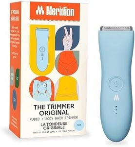 MERIDIAN The Trimmer Original - Body Hair Trimmer for Men, Electric Shaver for Pubic Hair, Chest, Legs & Bikini, Waterproof & Rechargeable, Sky