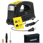 Kensun AC/DC Rapid Performance Portable Air Compressor Tire Inflator with Digital Display for Home (110V) and Car (12V) - 30 litres/Min