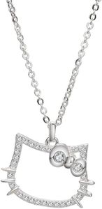 Zirconia Cubica Gattino Ciondolo Collana, Cartone Animato Animale Gatto Collana Caten,Collana Amicizia Valentino Compleanno Gioielli Moda con Confezione per Donne Ragazze Bambini Amici+Scatola Regalo