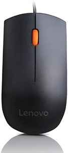 Lenovo 300 Wired Plug & Play USB Mouse, High Resolution 1600 DPI Optical Sensor, 3-Button Design with clickable Scroll Wheel, Ambidextrous, Ergonomic Mouse for Comfortable All-Day Grip (GX30M39704)