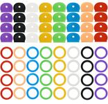 64PCS Key Caps Covers, BetterJonny Rubber Key Cover, Colorful Key Tags, Strong Toughness Key Identifier ID Rings Perfect Coding System to Tag Your Keys