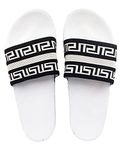 Pampy Angel Fly Knitt DoubleR Men's Flip Flops Slides Back Open Household Comfortable Slippers White,7 (UK/India)