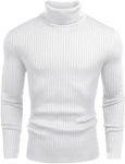 NORTHWIND Men's High Turtle Neck Cotton T-Shirt (White Pure, Medium)