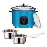 V-GUARD RICE COOKER 2.8ltr with 2 SS Bowl || Double layer Body || 1000w 5-Year Heating Plate & 2-Year Product Coverage || BIS CERTIFIED.