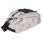 MOSISO Bike Rack Bag, Peony Waterproof Bicycle Trunk Pannier Rear Seat Bag Cycling Bike Carrier Backseat Storage Luggage Saddle Shoulder Bag, Gray