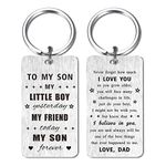 Gezxin Son Gifts from Dad, Love My Son Keychain, Best Son Ever gifts for Back to School for Teen Son, My favorite Son Birthday Wedding Day Father's Day Easter Christmas Valentine's Day Presents