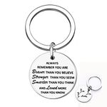 nuoshen Inspirational Gift Keyring, Always Remember You are Braver Keychain Keyrings Personalized Key Chain Pendant Keyring for Friends Birthday Valentine Gifts