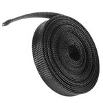 KINGDUO 6M 8Mm/10Mm/12Mm/15Mm/20Mm Wire Cable Sheathing Expandable Sleeving Braided Loom Tubing Black-15Mm