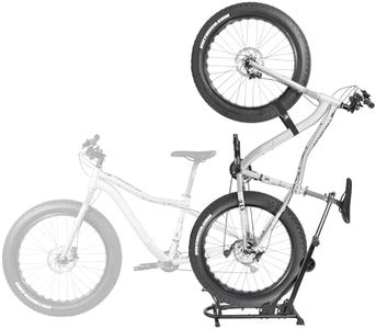 CyclingDeal Vertical Bike Stand - for Fat Bike Snow MTB Road Bikes with Max 5" Tire Width - Vertical & Horizontal Adjustable Bicycle Parking Rack with Seatpost Stabilizer - Wheel Sizes up to 29"