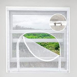 Mellroom Adjustable Window Screen Replacement kit with Zipper Opening, Fiberglass White 79X79in (200X200cm) can be Cut fits Smaller,Keep Bug Mosquito Out