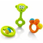 Storio Infant Acrylonitrile Butadiene Styrene (Abs) So Sweet Rattle 3Pcs Packing Non Toxic Bright and Colorful Rattles Baby Boy Girl Toys Set,Multicolor