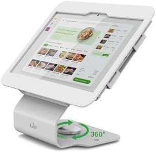 Pinikox Kiosk POS Tablet Stand for Samsung Galaxy Tab A8 10.5" Tablet, Business Desktop Retail iPad Stand with 360° Swivel Base, Metal, White, PSC101WG