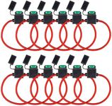 InstallGear ATC Fuse Holder with 30A Fuse, 10 Gauge OFC Power Wire (12 Pack) - 10 Guage Fuse Holder for Car, Truck, Automotive, Marine, Industrial, and RV