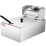 FUZION 6 Liters 2500W Commercial Single Electric Fryer, Silver