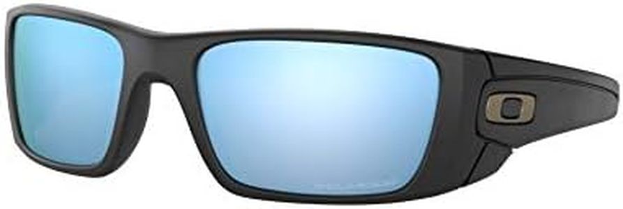 Oakley Men's OO9096 Fuel Cell Rectangular Sunglasses, Matte Black/Prizm Deep Water Polarized, 60 mm