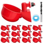 12 Pack Chicken Waterer, Automatic Chicken Water Feeder, Chicken Watering Cups, DIY Chicken Water Cups with 1 Drill Bit & Tape