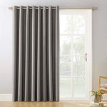 Sun Zero 53482 Easton Extra-Wide Blackout Sliding Patio Door Curtain Panel with Pull Wand, 100" x 84", Gray