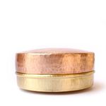 DeKulture Handmade Antique Finish Pure Copper Brass Spice Box Trinket Holder Caddy Canister Container, 4.5X2.5 DH (LWH) Gold, 400 ml