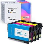 4 Pack Ink Cartridge 812XL Compatib