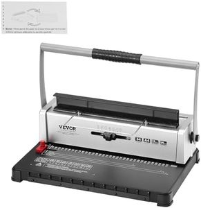 VEVOR Coil Spiral Binding Machine, Manual Book Maker 34-Holes Binding 120 Sheets, Punch Binder with Adjustable 3/16" - 9/16" Coil Binding Spines and Side Margin, for Letter Size, A4, A5