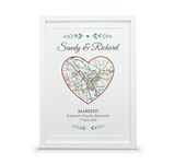 Personalised special place heart map | Wedding, Anniversary or New home gift