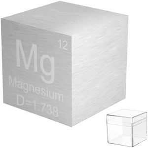 Magnesium Element Cube 0.39”Density Metal Cube 10MM Up to 99.99% Purity for Students Teacher Science Lover Collection &DIY(Mg 0.39 inch)